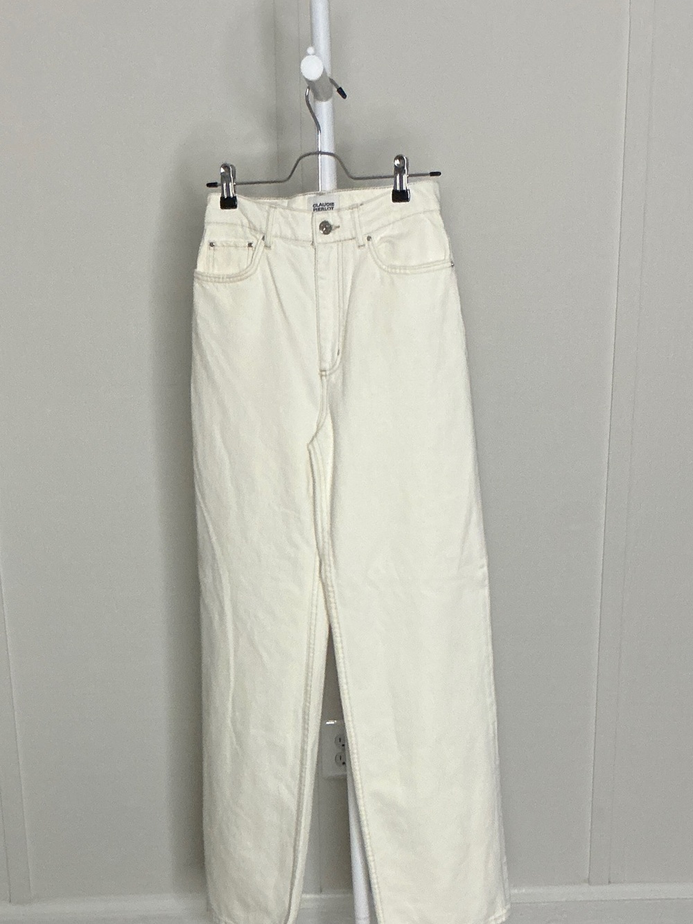 Claudie Pierlot High-Rise Straight Leg Jeans - Cream